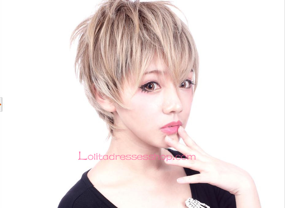 Lolita Cute Short Light BrownCosplay Wig