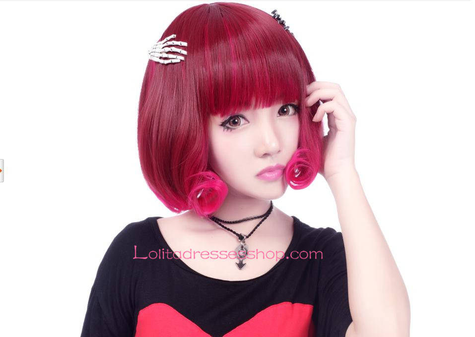 Lolita Nifty Red-brown Short Maid Cute Cosplay Wig