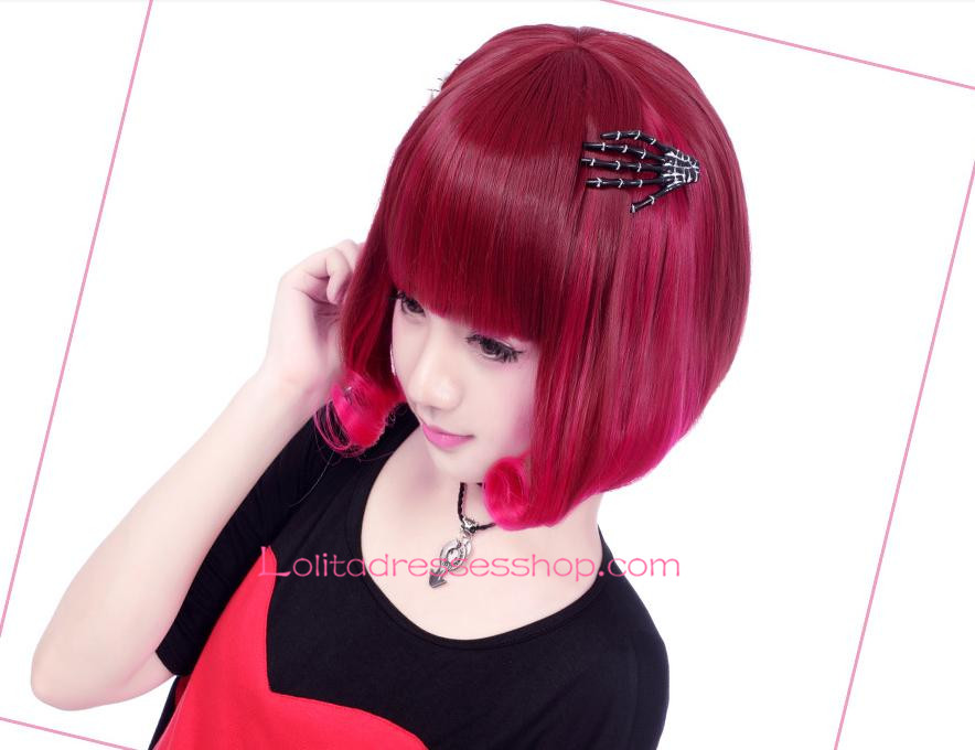 Lolita Nifty Red-brown Short Maid Cute Cosplay Wig