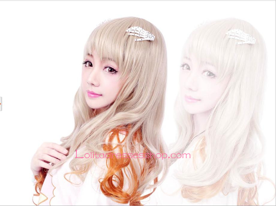 Lolita Wheaten and Orange Mixed Color Maid Cute Cosplay Wig
