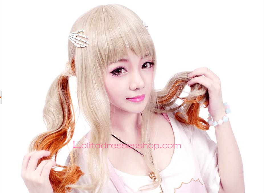 Lolita Wheaten and Orange Mixed Color Maid Cute Cosplay Wig