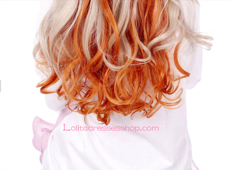 Lolita Wheaten and Orange Mixed Color Maid Cute Cosplay Wig