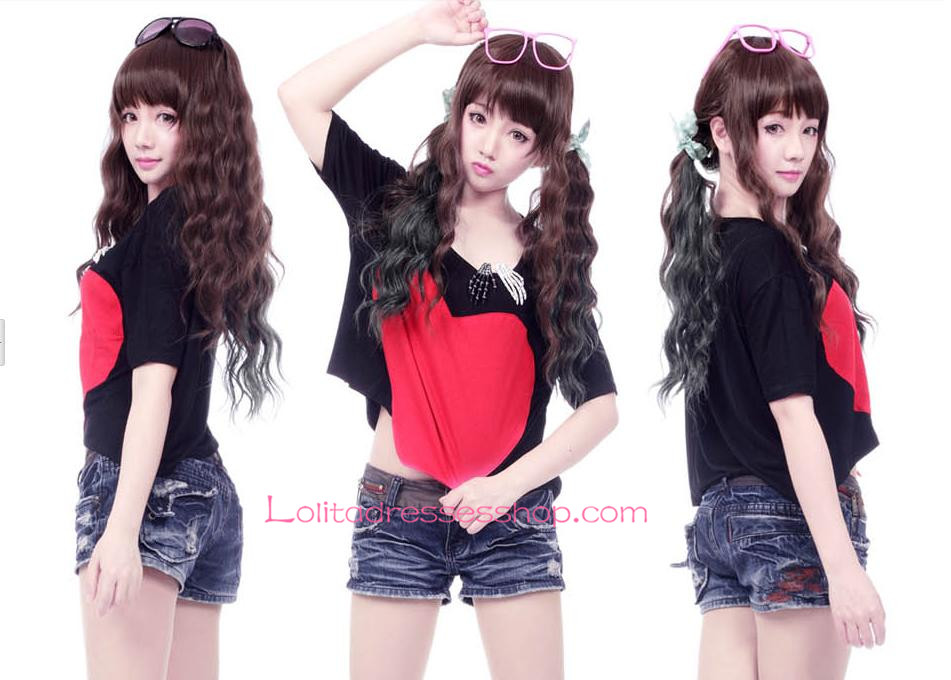 Lolita Brown and Black Mixed Nifty Cosplay Wig