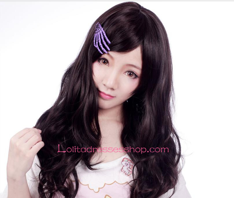 Lolita Black-Brown Curly Maid Cute Cosplay Wig