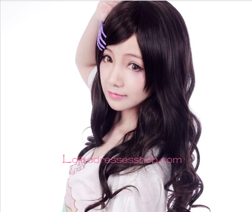 Lolita Black-Brown Curly Maid Cute Cosplay Wig