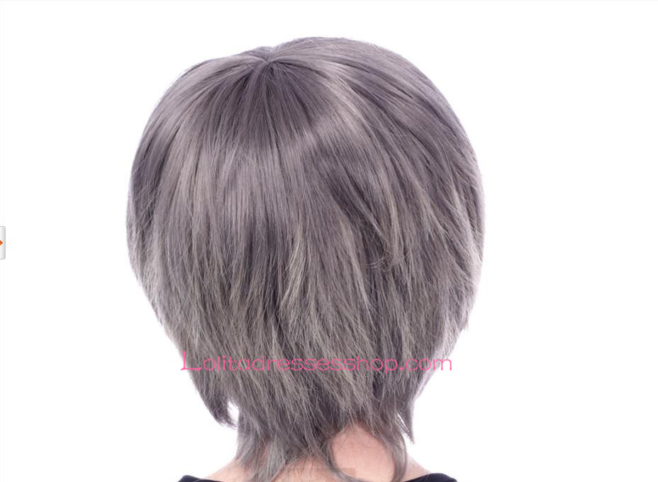 Lolita Grey Straight hair Maid Cute Cosplay Wig