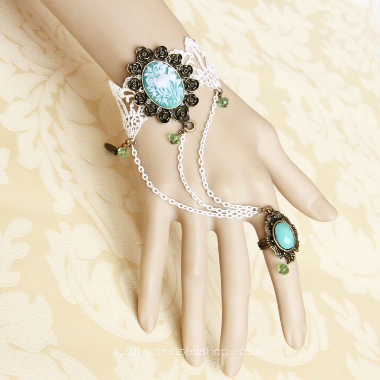 Small Fresh Retro Court Lace Metal Chains Lolita Bracelet