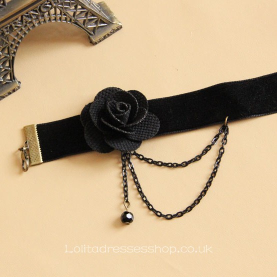 Fashion Velvet Ribbon Flower Lolita Bracelet