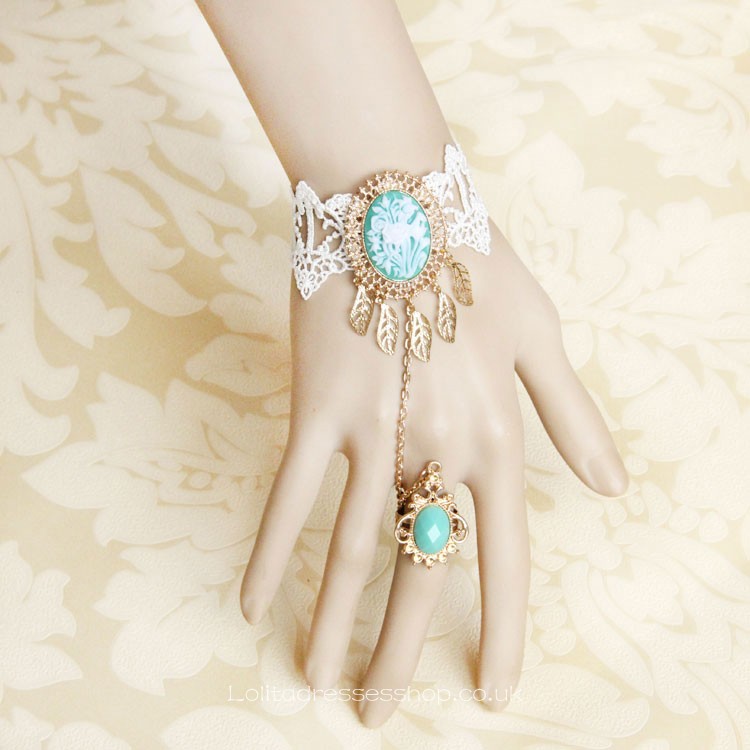 Small Fresh Metal Leaf Jadeite Lolita Bracelet