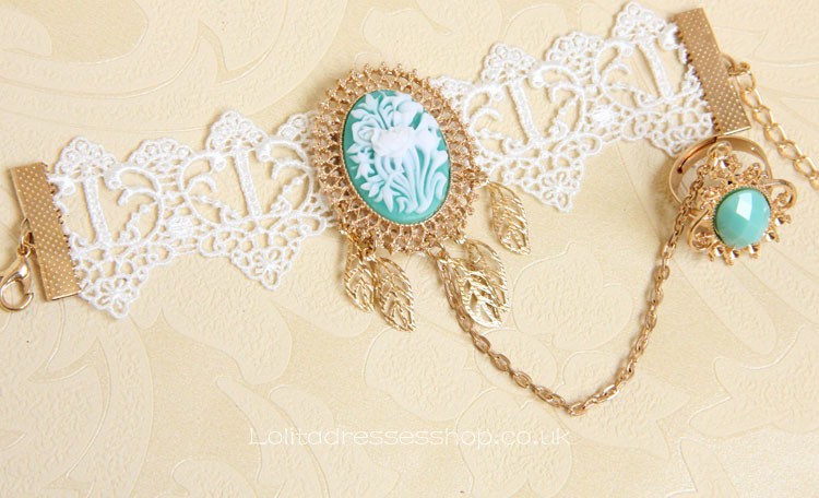 Small Fresh Metal Leaf Jadeite Lolita Bracelet