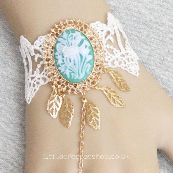 Small Fresh Metal Leaf Jadeite Lolita Bracelet