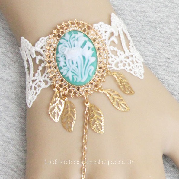 Small Fresh Metal Leaf Jadeite Lolita Bracelet