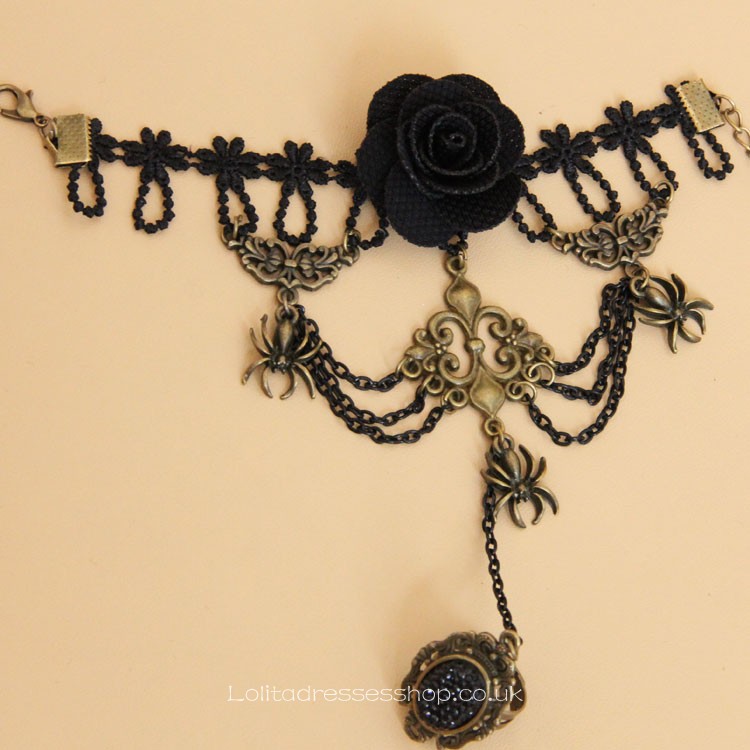 Gothic Rozen Spider Lace Lolita Bracelet