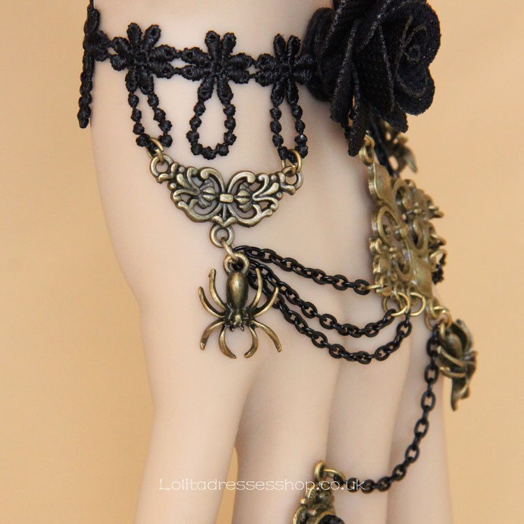 Gothic Rozen Spider Lace Lolita Bracelet