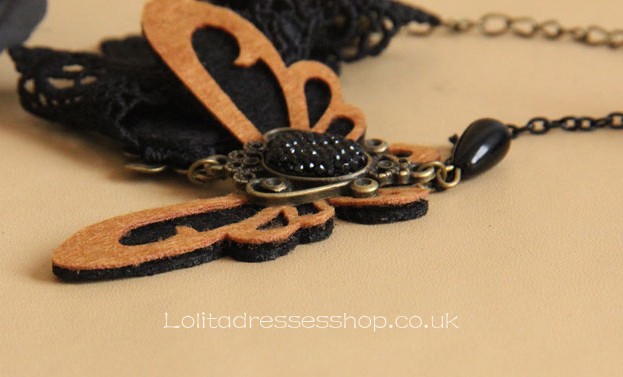 Fashion Black Lace Flower and Butterfly Lolita Bracelet