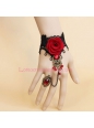Elegant Black Lace Rose Crystal Lolita Bracelet