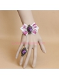 White Lace and Purple Bowknot Lolita Bracelet