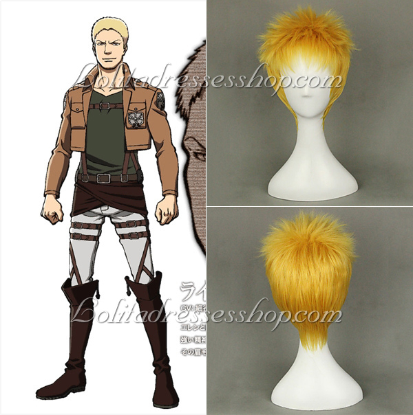 Attack on Titan Reiner Braun Yellow Anime Cosplay Wig