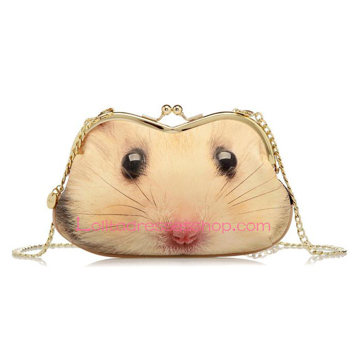 Diagonal Chain Sweet Little Hamster Cute Lolita Clutch