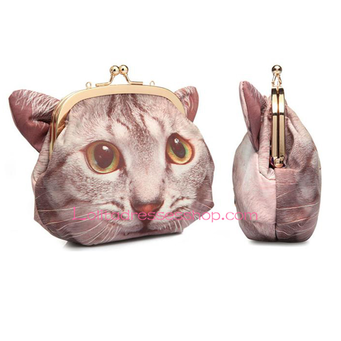Cute Cat Printed Zipper Crossbody Lolita Bag
