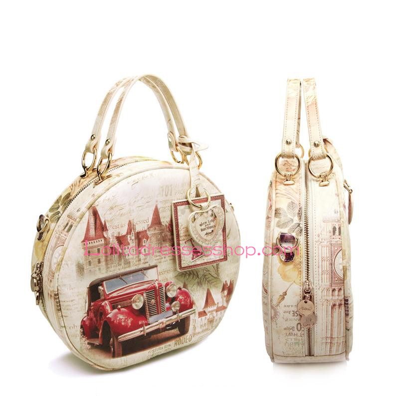 Casual Retro Print Red Sports Car Lolita bag