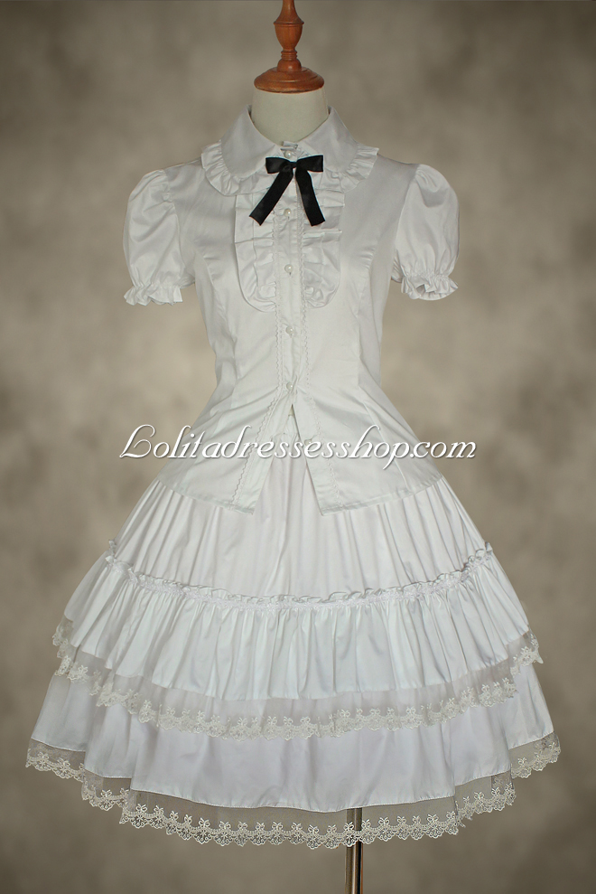 White Lace Cake Skirt Lolita Dress Petticoat