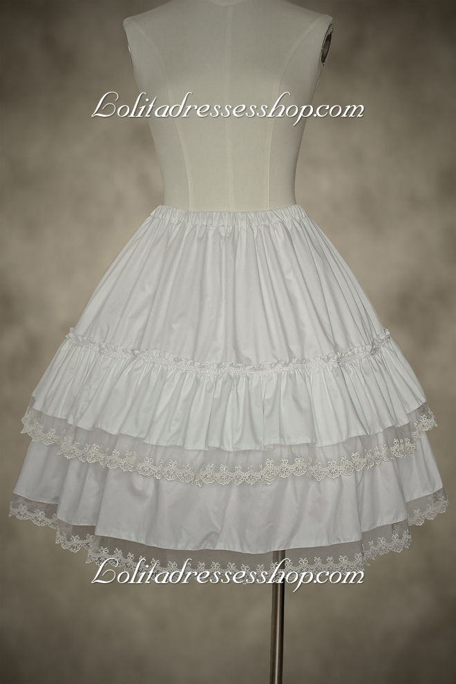 White Lace Cake Skirt Lolita Dress Petticoat