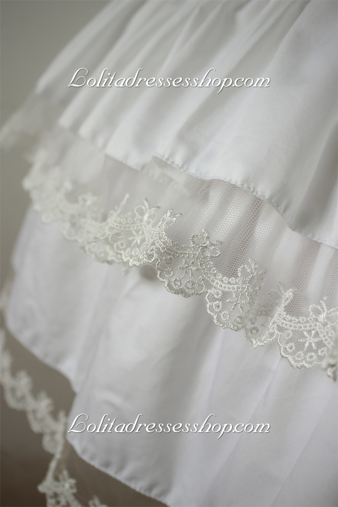 White Lace Cake Skirt Lolita Dress Petticoat