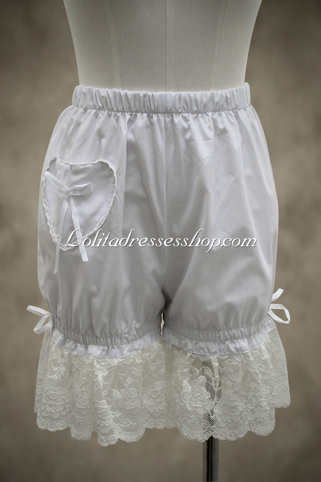 White Cotton Natural Lace Lolita Bloomer