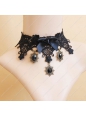 Black Lace Flower Resin Diamond Lolita Necklace