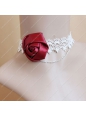 White Lace with Red Rose Lolita Necklace