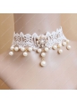 Pearl White Lace Bridal Gown Fashion Lolita Necklace