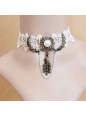 Pearl Peacock White Lace Bridal Gown Fashion Lolita Necklace