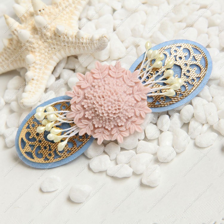 Pink Nonwoven Flower Sweet Lolita Headdress Barrette