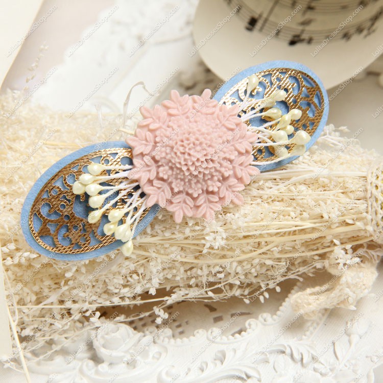 Pink Nonwoven Flower Sweet Lolita Headdress Barrette