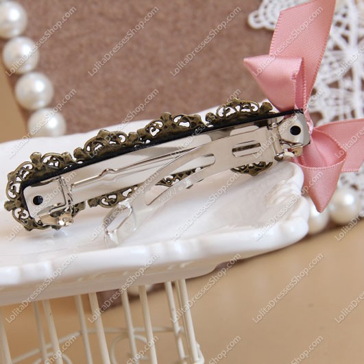 Vintage Lady Pearl Bow Lolita Headdress Barrette