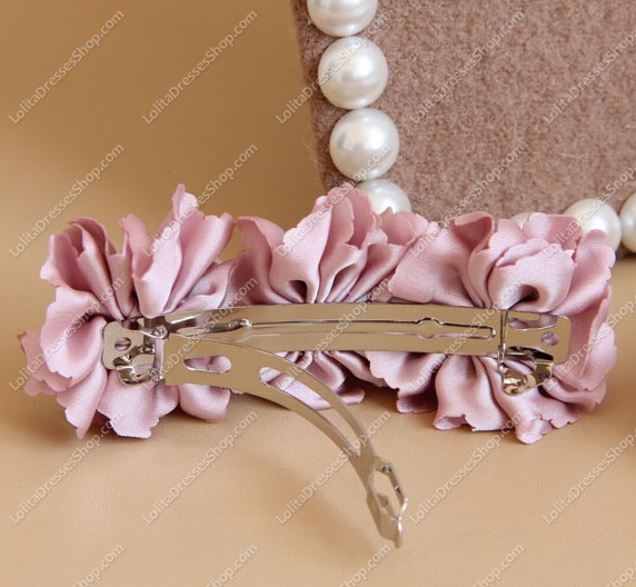 Vintage Female Flower Pearl Rhinestone Lolita Headdress Barrette