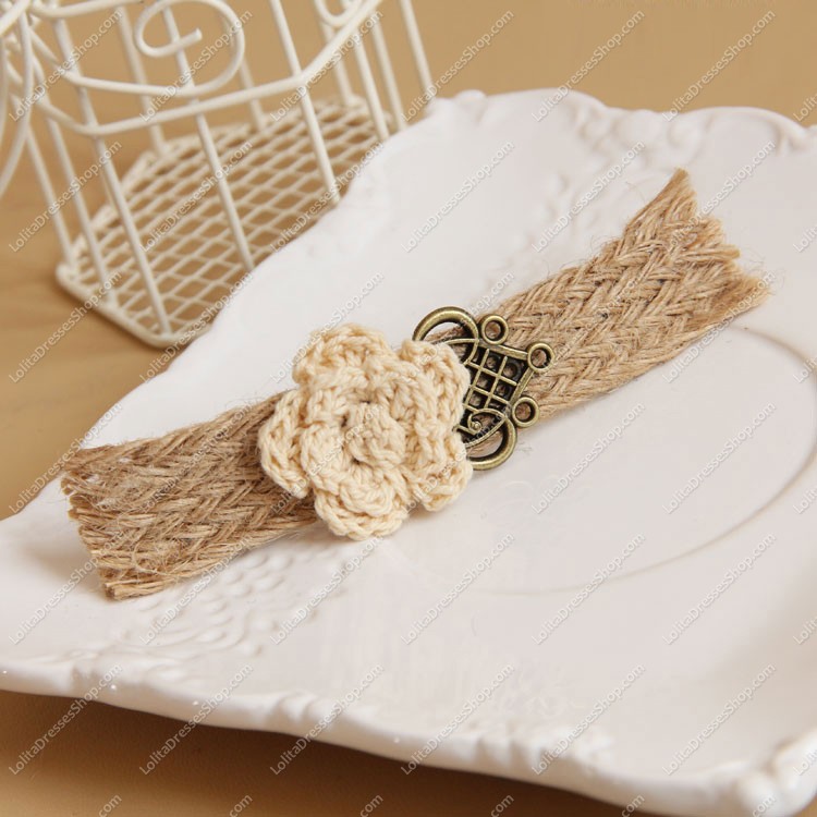 Sen Department Woolen Yarn Flowers Lolita Headdress Barrette