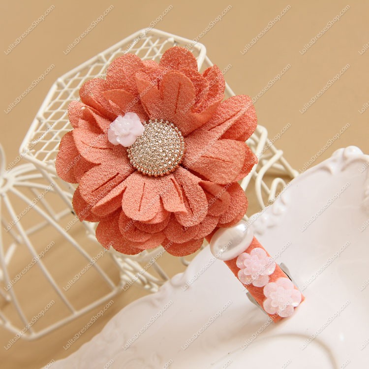 Sweet Pink Flowers Seaside Lolita Headdress Barrette