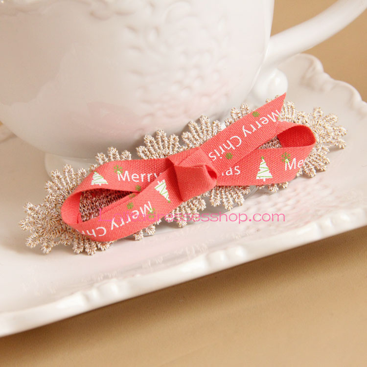 Christmas Lace Bow Lolita Headdress Barrette