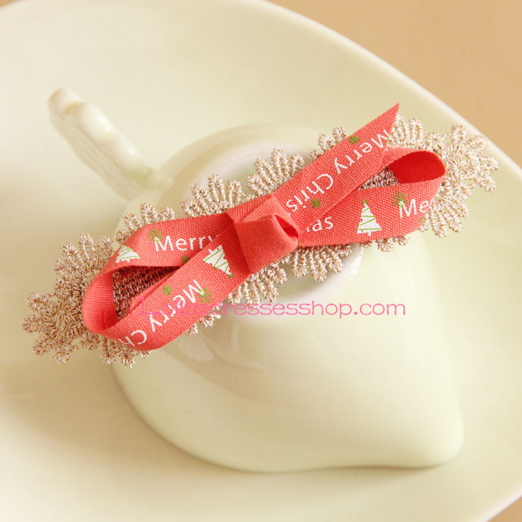 Christmas Lace Bow Lolita Headdress Barrette