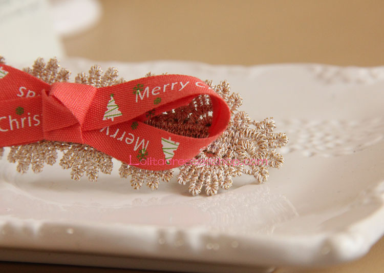 Christmas Lace Bow Lolita Headdress Barrette