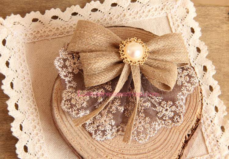 Vintage Big Bowknot Lace Lolita Headdress Barrette