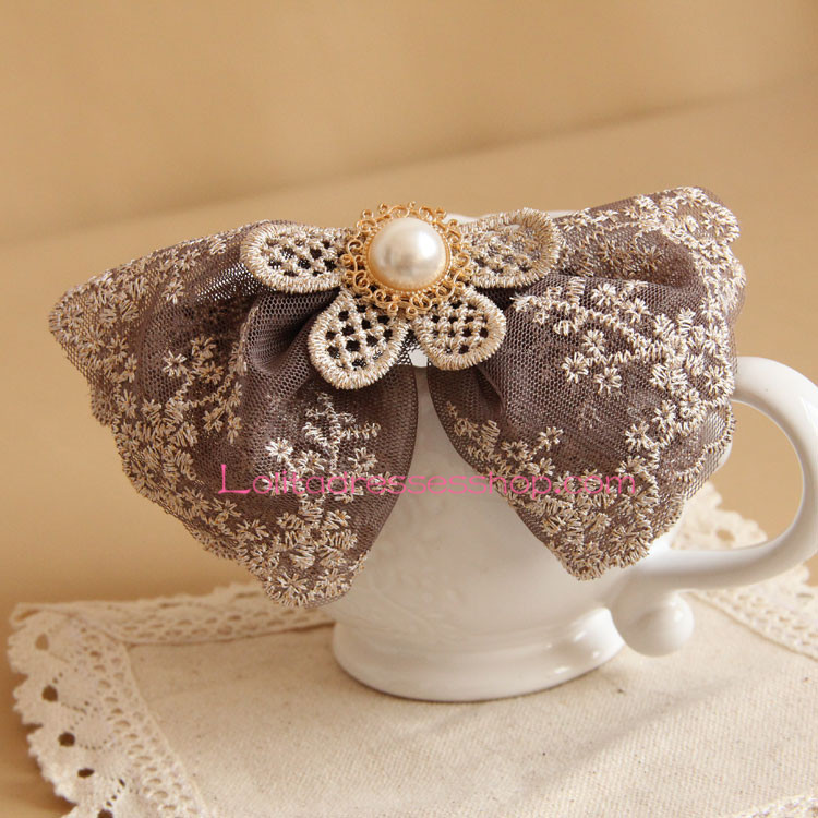 Fashion Knit Floral Lolita Headdress Barrette