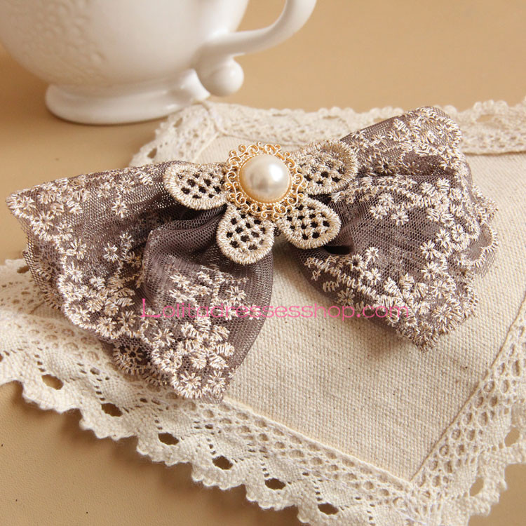 Fashion Knit Floral Lolita Headdress Barrette