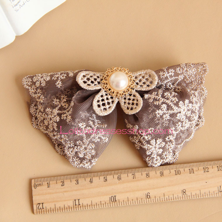 Fashion Knit Floral Lolita Headdress Barrette