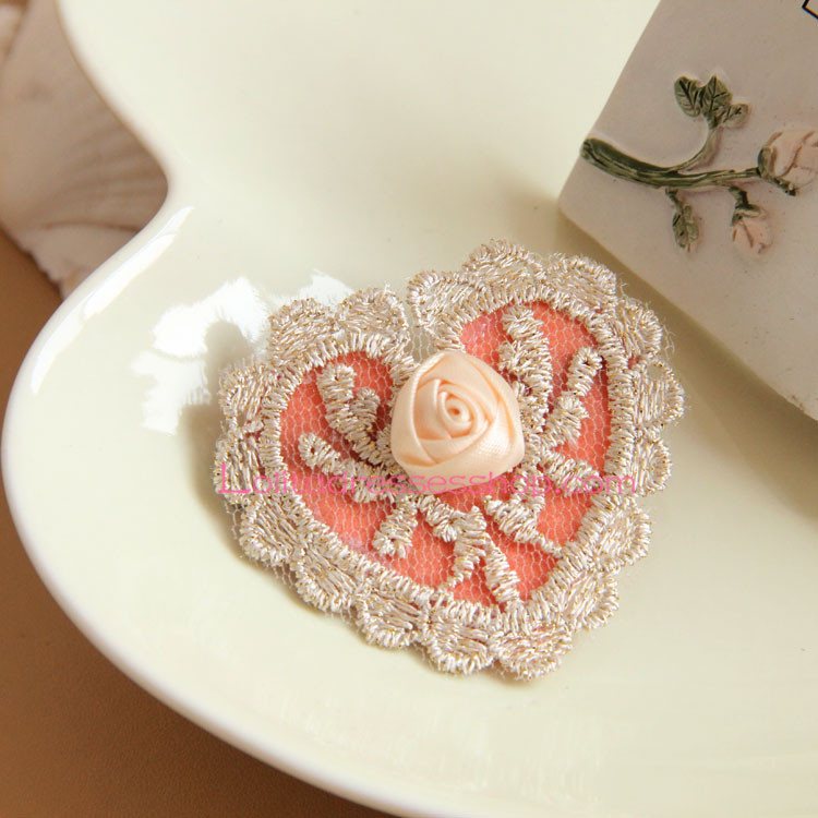 Sweet Lace Trim Rose Lolita Headdress Barrette