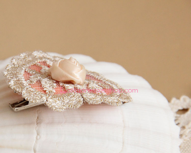 Sweet Lace Trim Rose Lolita Headdress Barrette