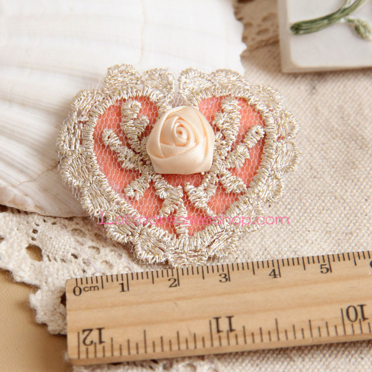 Sweet Lace Trim Rose Lolita Headdress Barrette