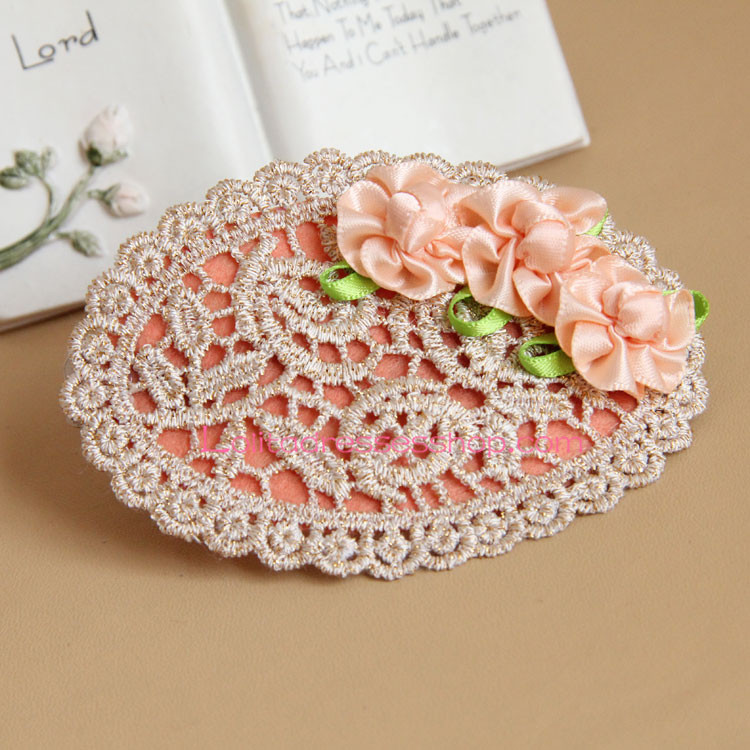 Elegant Pink Flower Lolita Headdress Barrette